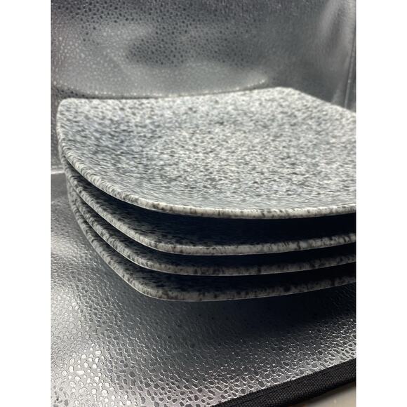 222 Fifth My Place My Space Set Of 4 Speckled Textured Stoneware Dinner Plates - Picture 7 of 8